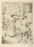 Artist: b'Hawkins, Weaver.' | Title: b'Life class' | Date: 1921 | Technique: b'etching, printed in black ink, from one plate' | Copyright: b'The Estate of H.F Weaver Hawkins'