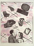 Artist: McKeever, Johanne. | Title: From baby boomer to consumer | Date: 1992, February | Technique: lithograph, printed in colour, from three stones