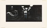 Artist: b'AMOR, Rick' | Title: b'The arcade.' | Date: 1993 | Technique: b'woodcut, printed in colour, from three blocks'