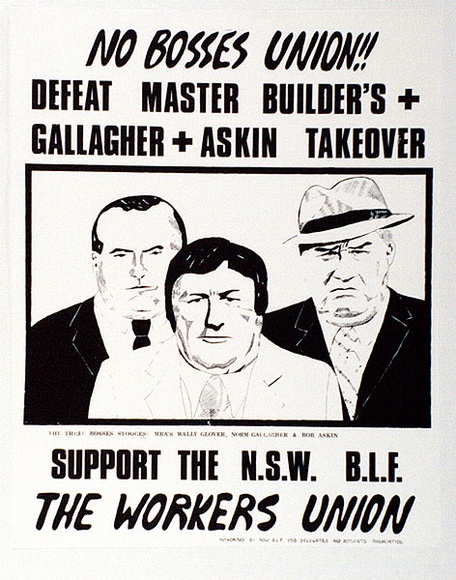 Artist: b'UNKNOWN' | Title: bN.S.W. BLF- Job delegates and Activists' Association | Technique: b'screenprint, printed in colour, from multiple stencils'