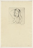 Title: b'not titled [upper half of naked woman with hands behind her head]' | Date: 1962, June | Technique: b'drypoint, printed in black ink, from one plate'