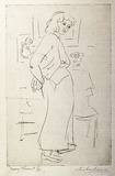 Artist: b'Armstrong, Ian.' | Title: b'Young woman.' | Date: 1955 | Technique: b'etching, printed in brown ink, from one plate'