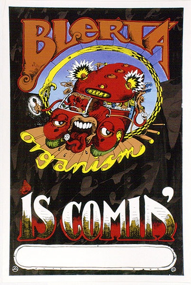 Artist: b'Fane, Mike.' | Title: b'Blerta is coming.' | Date: 1973 | Technique: b'screenprint, printed in colour, from multiple stencils'