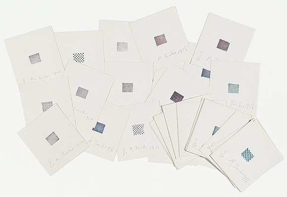 Artist: JACKS, Robert | Title: 40 stamped prints. | Date: 1976 | Technique: stamps, printed in colour, from rubber blocks