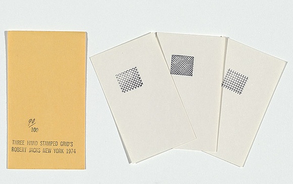 Artist: b'JACKS, Robert' | Title: b'Three hand stamped grids New York 1974.' | Date: 1974 | Technique: b'rubber stamp print'