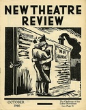 Title: b'New theatre review: October 1946' | Date: September 1946 | Technique: b'linocut, printed in black ink, from one block; letterpress text'