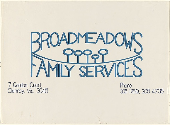 Artist: Cowper, Martin. | Title: Broadmeadows family services | Date: 1977 | Technique: screenprint, printed in colour, from two stencils | Copyright: © Leonie Lane