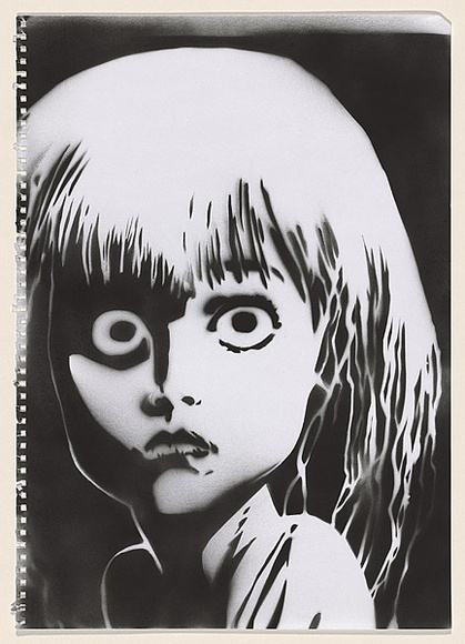 Artist: b'PRISM,' | Title: b'Not titled [girl].' | Date: 2004 | Technique: b'stencil, printed in black ink, from one stencil'