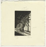 Artist: Thorpe, Lesbia. | Title: Cat | Date: 1990 | Technique: etching, printed in black ink, from one plate