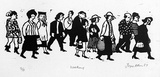 Artist: b'Allen, Joyce.' | Title: b'Walking.' | Date: 1987 | Technique: b'linocut, printed in black ink, from one block'