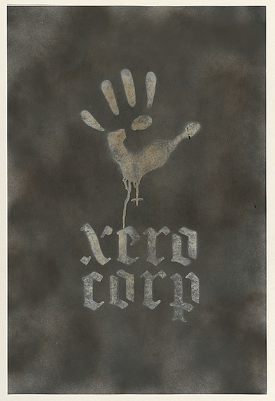 Artist: b'Xero.' | Title: b'Not titled (Xerocorp).' | Date: 2003 | Technique: b'stencil, printed in black and white ink, from one stencil'