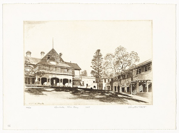 Artist: b'PLATT, Austin' | Title: b'Kambala, Rose Bay' | Date: 1938 | Technique: b'etching, printed in black ink, from one plate'