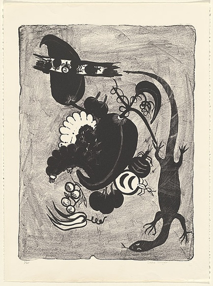 Artist: b'Singer, Sadie.' | Title: b'Bush tucker' | Date: 1988 | Technique: b'lithograph, printed in black ink, from one stone' | Copyright: b'Reproduced courtesy of the artist'