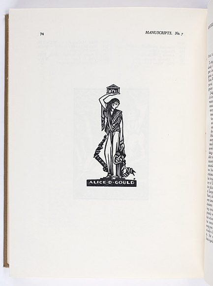 Title: b'Alice D. Gould' | Technique: b'wood-engraving, printed in black ink, from one block'