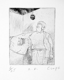 Artist: Croft, Christopher. | Title: Zeppelin's Follies. | Date: 1976 | Technique: etching, printed in black ink, from one plate | Copyright: © Christopher Croft. Licensed by VISCOPY, Australia, 2007.