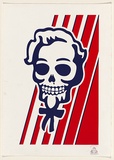 Artist: b'MARCSTA,' | Title: b'FCK.' | Date: 2001 | Technique: b'screenprint, printed in blue and red ink, from two stencils'