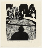 Artist: AMOR, Rick | Title: Shadow. | Date: 1983 | Technique: linocut, printed in black ink, from one plate
