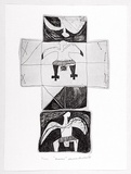 Artist: Burns, Diana Orinda. | Title: Icarys. | Date: 1988 | Technique: etching, printed in black ink, from one plate