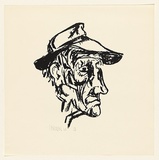 Title: not titled [man wearing a hat] | Date: 1968 | Technique: screenprint, printed in black ink, from one stencil