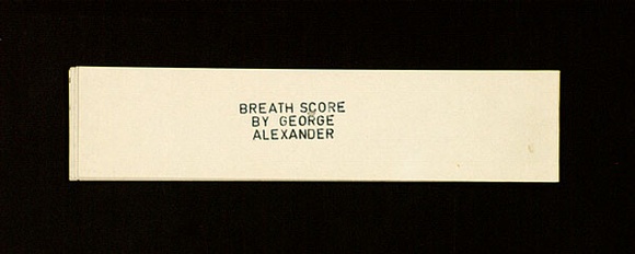 Artist: b'Alexander, George.' | Title: b'Breath score: book with [4] pp, folded in half, handsewn, from the portfolio Rare birds with sticky wings.' | Date: c.1978 | Technique: b'colour photocopy, rubber stamps'