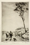 Artist: LINDSAY, Lionel | Title: The shanty on the rise | Date: 1922 | Technique: etching, printed in black ink with plate-tone, from one plate | Copyright: Courtesy of the National Library of Australia