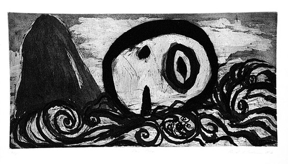 Artist: b'Uhlmann, Paul.' | Title: b'The sea' | Date: 1987 | Technique: b'etching and drypoint, printed in black ink, from one plate'