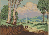 Artist: Leyshon White, Cyril. | Title: Homeward Bound. | Date: c.1930s | Technique: screenprint, printed in colour, from multiple stencils