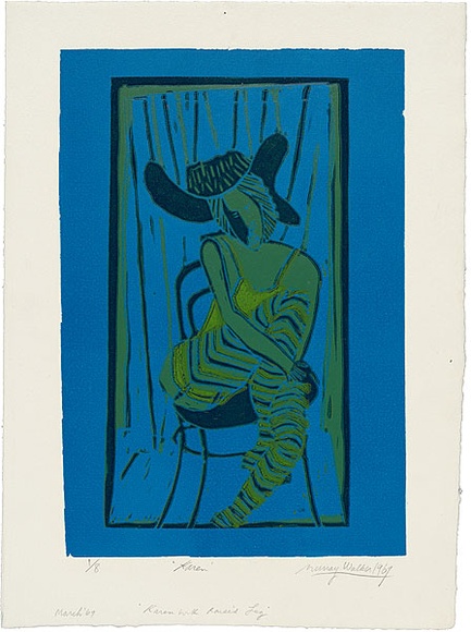 Artist: WALKER, Murray | Title: Karen. | Date: 1969 | Technique: linocut, printed in colour, from multiple blocks