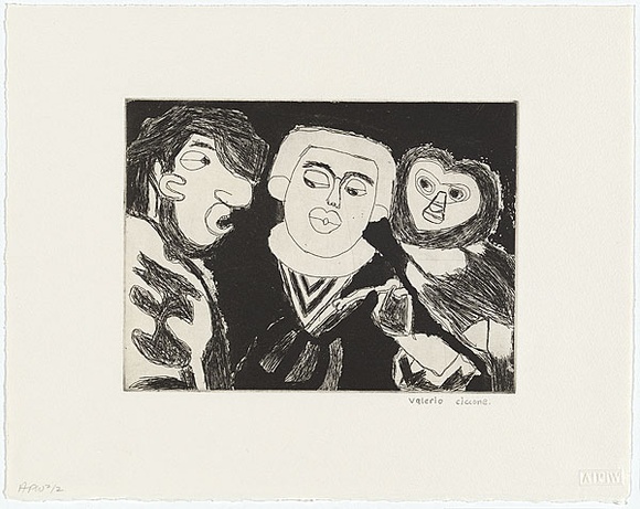 Artist: b'Ciccone, Valerio.' | Title: b'(3 people)' | Date: 1992, December | Technique: b'etching, printed in black ink, from one plate'