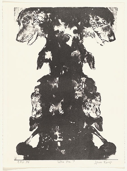 Artist: b'Kamp, Jenni.' | Title: b'Who me?' | Date: 1997, May | Technique: b'lithograph, printed in black ink, from one stone'