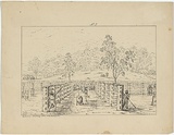 Title: b'Drafting cattle in the stockyard' | Date: c.1853 | Technique: b'lithograph, printed in black ink, from one stone'