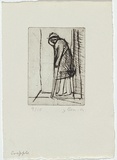 Artist: b'MADDOCK, Bea' | Title: b'Cripple III.' | Date: 1964 | Technique: b'drypoint, printed in black ink, from one copper plate'