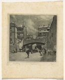 Artist: b'LINDSAY, Lionel' | Title: b'Argyle Cut' | Date: 1910 | Technique: b'mezzotint, printed in black/blue ink, from one plate' | Copyright: b'Courtesy of the National Library of Australia'