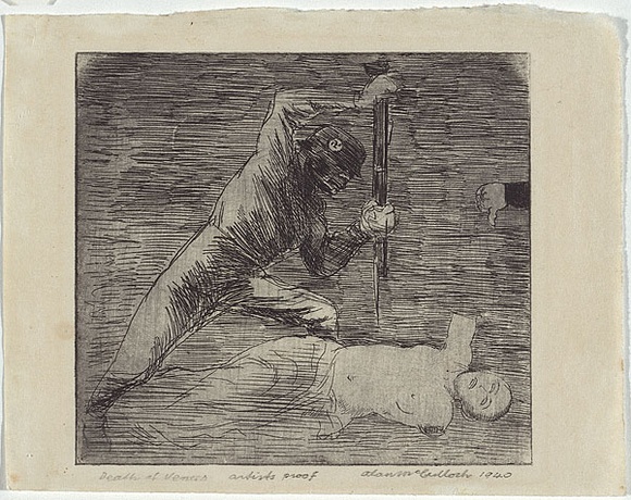 Artist: b'McCulloch, Alan.' | Title: b'Death of Venus.' | Date: 1940 | Technique: b'etching, printed in black ink with plate-tone, from one plate'