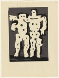 Artist: b'SELLBACH, Udo' | Title: b'not titled [hollow men].' | Date: 1961 | Technique: b'lithograph, printed in black and grey ink, from two stones/plates'