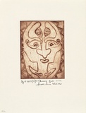 Artist: Unbekannter Künstler [unknown artist]. | Title: Dekorierte Maske [Decorated mask] | Date: 1972 | Technique: etching, printed in brown ink, from one plate
