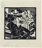 Artist: b'Allan, Ailsa [1].' | Title: b'The invalid.' | Date: 1932 | Technique: b'linocut, printed in black ink, from one block'