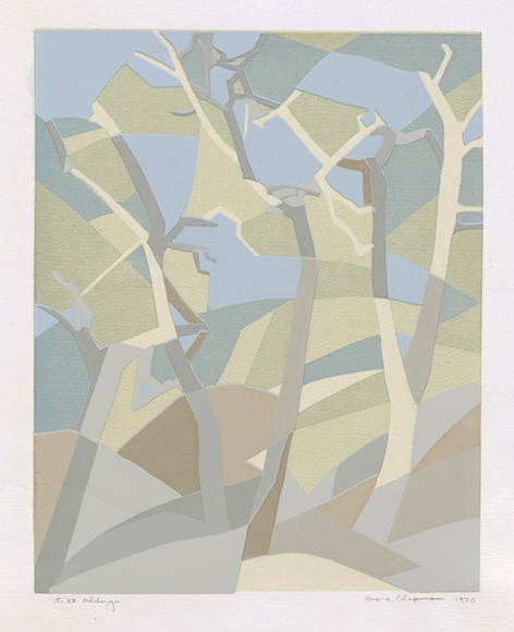 Artist: b'Chapman, Dora.' | Title: b'Aldinga.' | Date: 1970 | Technique: b'screenprint, printed in colour, from multiple stencils' | Copyright: b'\xc2\xa9 Dora Chapman, Licensed by VISCOPY, Australia'