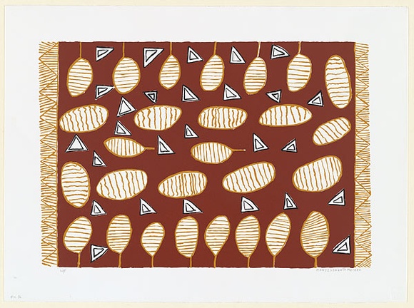 Artist: Maureen, Mary Elisabeth. | Title: Mangoes | Date: 1998, 23 July | Technique: screenprint, printed in colour, from multiple stencils