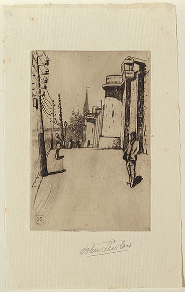 Artist: b'SHIRLOW, John' | Title: b'Russell Street - The Jail' | Date: 1901 | Technique: b'etching, printed in black ink, from one copper plate'