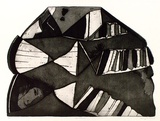 Artist: b'BALDESSIN, George' | Title: b'Emblems.' | Date: 1973 | Technique: b'etching and aquatint, printed in black ink, from one shaped plate'