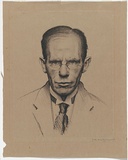 Artist: b'MacDONALD, J.S.' | Title: b'Self-portrait.' | Date: 1921 | Technique: b'lithograph, printed in black ink, from one stone'