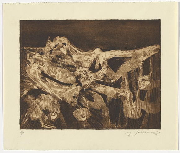 Artist: b'SELLBACH, Udo' | Title: b'(Landscape)' | Date: 1963 | Technique: b'etching, aquatint printed in brown ink, from one  plate, with plate-tone'