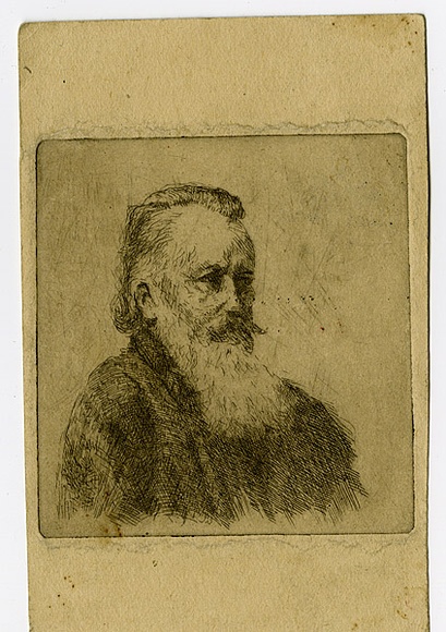 Artist: b'Farmer, John.' | Title: b'(Portrait of a man).' | Date: (1950s) | Technique: b'etching, printed in black ink with plate-tone, from one  plate'