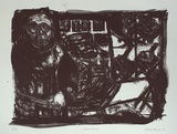 Artist: b'Henigan, Patrick.' | Title: b'Artist and studio' | Date: 1987 | Technique: b'lithograph, printed in black ink, from one stone'