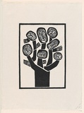 Artist: Groblicka, Lidia. | Title: Crying tree | Date: 1972 | Technique: woodcut, printed in black ink, from one block