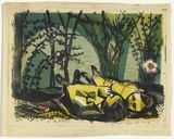 Artist: b'Cilento, Margaret.' | Title: b'By the river.' | Date: 1954 | Technique: b'lithograph, printed in colour, from five stones [or plates],'
