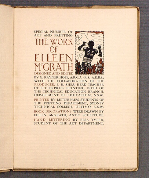 Artist: b'McGrath, Eileen.' | Title: b'The work of Eileen McGrath.' | Date: 1931 | Technique: b'letterpress'