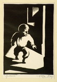 Artist: b'Fry, Ella.' | Title: b'Gnomus.' | Date: 1942 | Technique: b'linocut, printed in black ink, from one block'