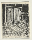 Title: b'Card: [25 Grey St]' | Technique: b'linocut, printed in black ink, from one block'